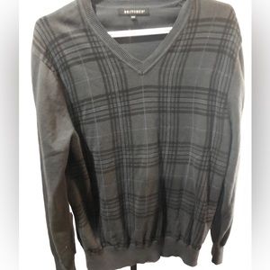 Britches Men’s Cotton Sweater Med Plaid V neck
